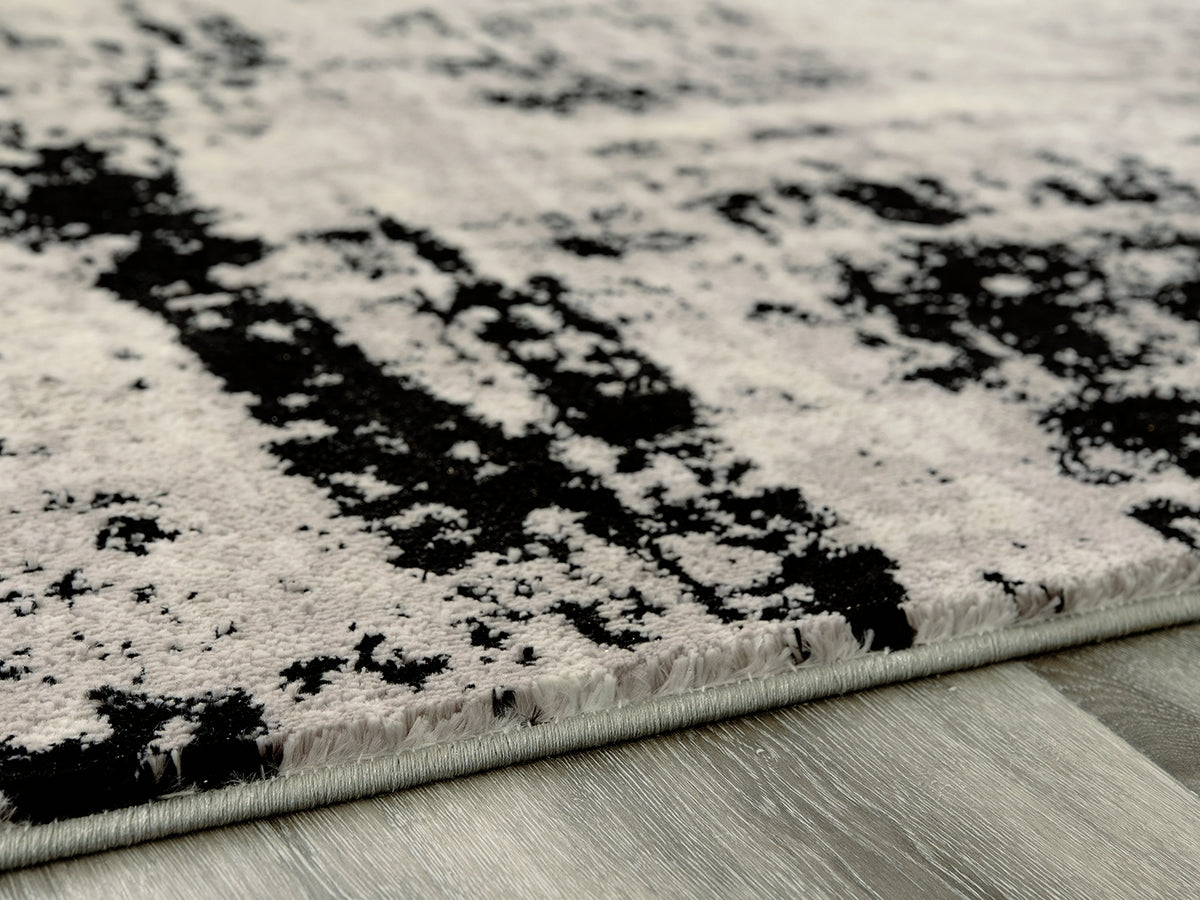 Fine Furniture & Decor - Ashley Furniture - Zekeman Rug - 5'3" x 7'7" Rug / Black/Cream/Gray - R404922