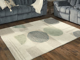 Fine Furniture & Decor - Ashley Furniture - Dallane Rug - 5' x 7' Rug / Linen/Blue/Green - R406352