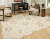 Fine Furniture & Decor - Ashley Furniture - Calkin Rug - 5' x 7' Rug / Linen/Gray/Caramel - R406392