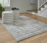 Fine Furniture & Decor - Ashley Furniture - Laddway Rug - 5' x 7' Rug / Cream/Green - R406882