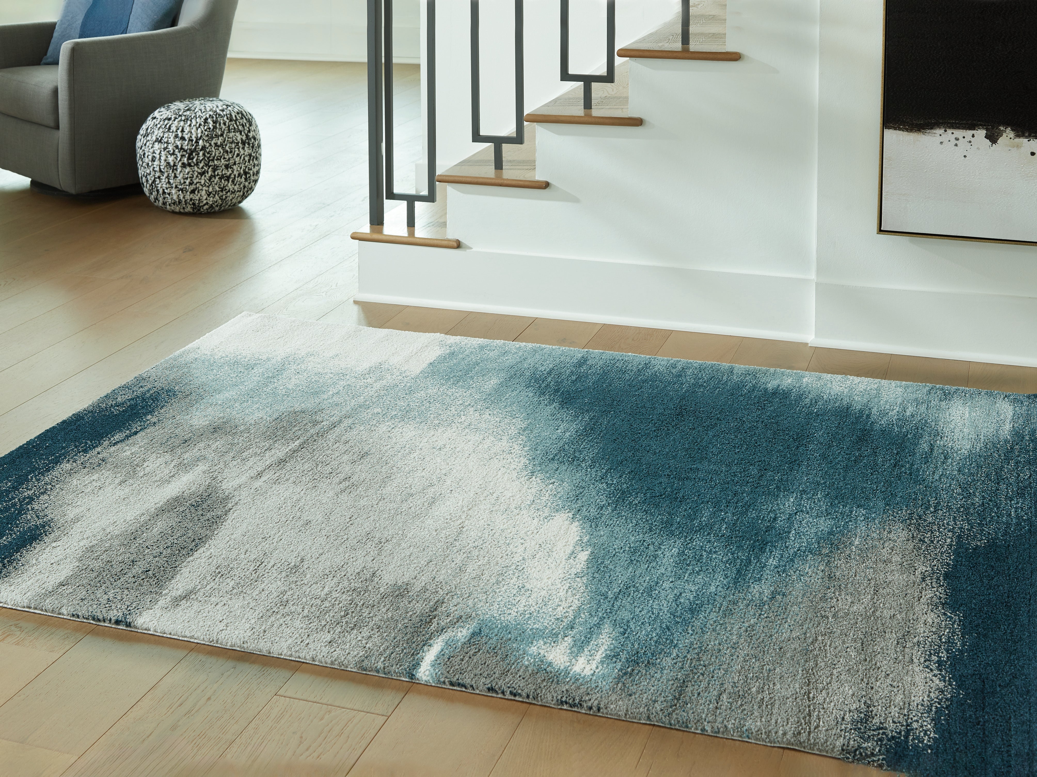 Fine Furniture & Decor - Ashley Furniture - Brentward Rug - 5' x 7' Rug / Blue/Gray/Ivory - R407082