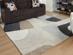 Fine Furniture & Decor - Ashley Furniture - Edrickhill Rug - 5' x 7' Rug / Grayish Teal/Taupe/Cream - R407122