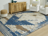 Fine Furniture & Decor - Ashley Furniture - Varnler Rug - 5' x 7' Rug / Blue/Brown/Tan - R407132