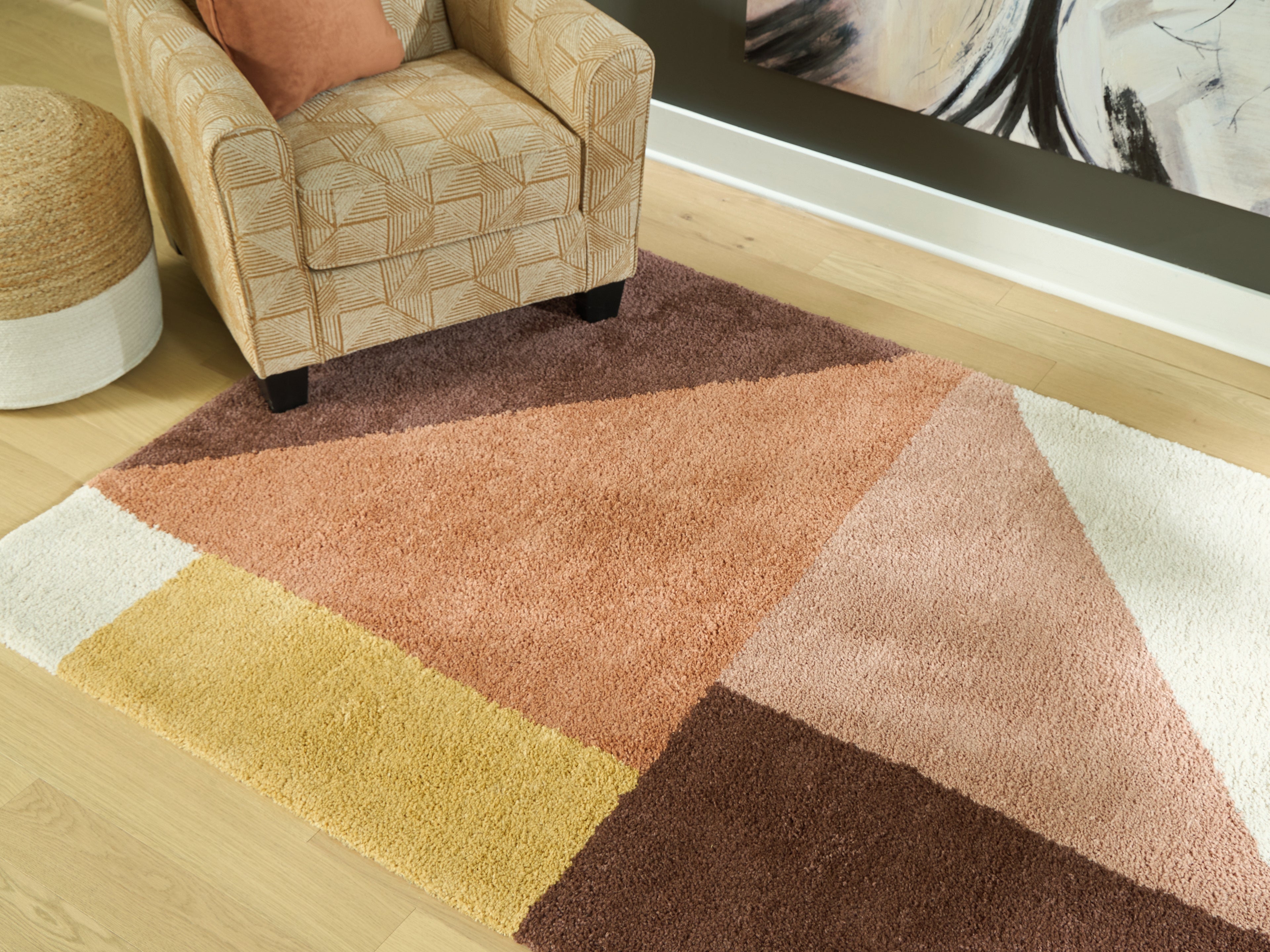 Fine Furniture & Decor - Ashley Furniture - Gailmore Rug - 5' x 7' Rug / Cream/Pink/Ocher - R407172