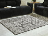 Fine Furniture & Decor - Ashley Furniture - Glennisman Rug - Medium Rug / Black/Gray/Ivory - R407272