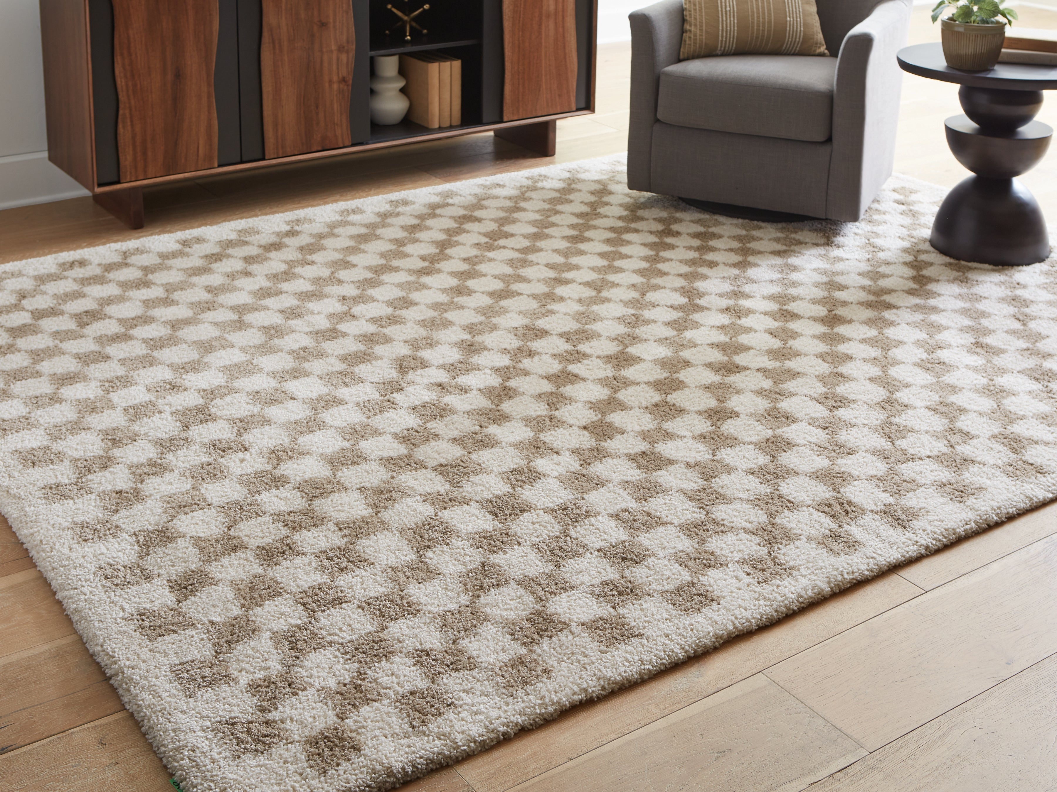 Fine Furniture & Decor - Ashley Furniture - Karamen Rug - Medium Rug / Taupe/Ivory - R407342