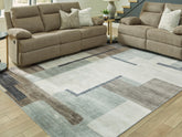 Fine Furniture & Decor - Ashley Furniture - Larkport Rug - Washable 5' x 7' Area Rug / Cream/Brown/Gray - R407412