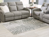 Fine Furniture & Decor - Ashley Furniture - Verland Rug - Washable 7'6" x 9'6" Area Rug / Gray/White - R407431