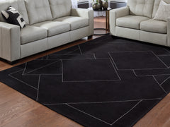 Fine Furniture & Decor - Ashley Furniture - Marav Rug - 5' x 7' Area Rug / Black/White - R407532