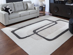 Fine Furniture & Decor - Ashley Furniture - Davismour Rug - 5' x 7' Area Rug / Ivory/Taupe/Charcoal - R407562