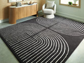 Fine Furniture & Decor - Ashley Furniture - Eldonmore Rug - 5' x 7' Area Rug / Black/Ivory - R407572