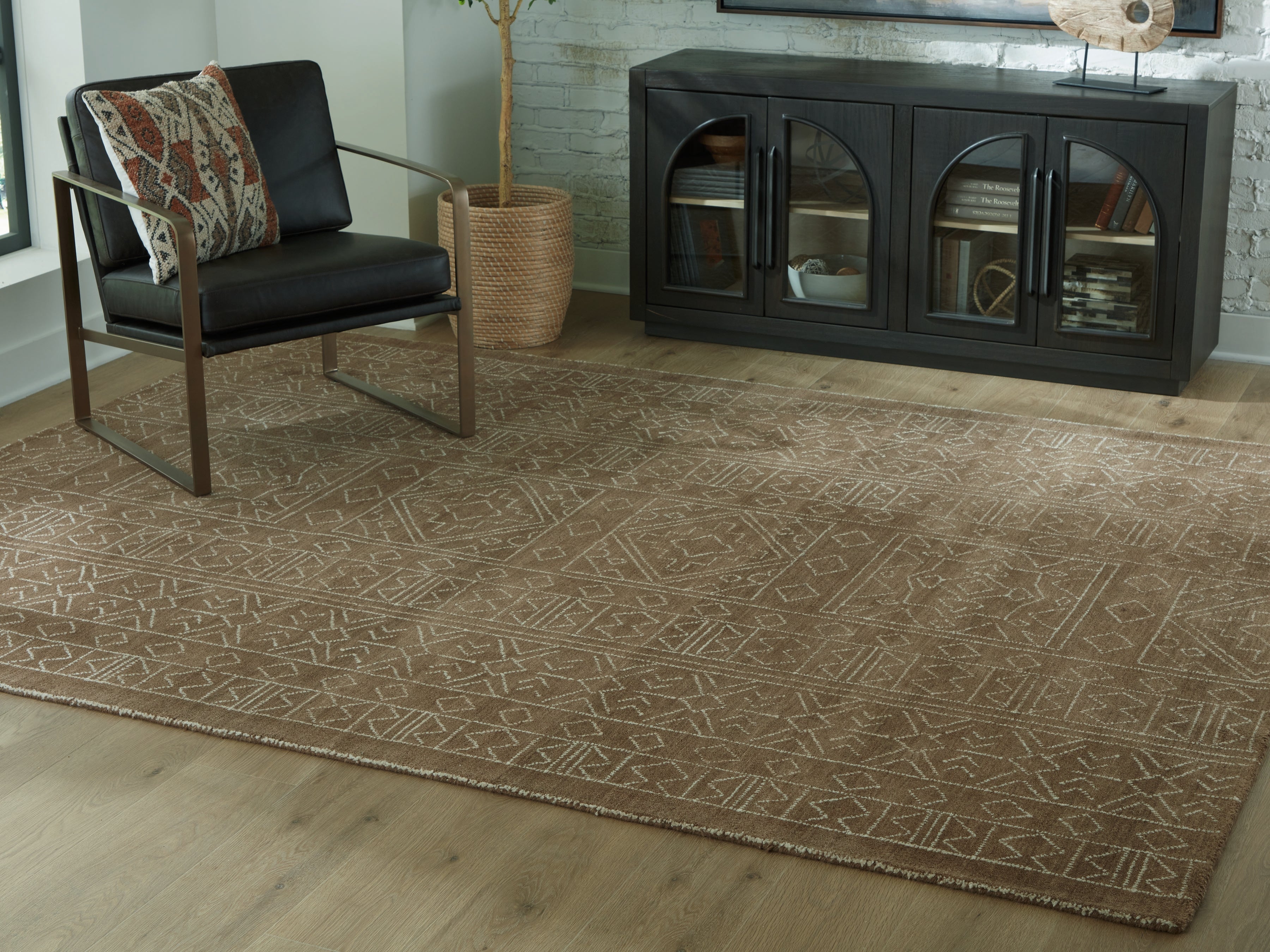 Fine Furniture & Decor - Ashley Furniture - Merrittman Rug - 7'8" x 10' Area Rug / Brown/Ivory - R407701