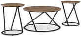 Fine Furniture & Decor - Ashley Furniture - Cassbryn Table (Set of 3) - Occasional Table Set (3/CN) / Brown/Black - T152-13