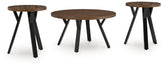 Fine Furniture & Decor - Ashley Furniture - Elbrynn Table (Set of 3) - Occasional Table Set (3/CN) / Brown/Black - T153-13