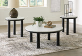 Fine Furniture & Decor - Ashley Furniture - Xandrum Table (Set of 3) - Occasional Table Set (3/CN) / Black/White - T159-13