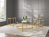 Fine Furniture & Decor - Ashley Furniture - Pearlox Table (Set of 3) - Occasional Table Set (3/CN) / Gold - T173-13
