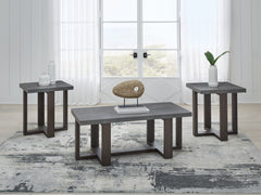 Fine Furniture & Decor - Ashley Furniture - Dynnford Table (Set of 3) - Occasional Table Set (3/CN) / Gray/Brown - T216-13