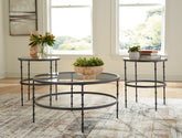 Fine Furniture & Decor - Ashley Furniture - Kellyco Table (Set of 3) - Occasional Table Set (3/CN) / Gunmetal - T246-13