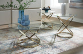 Fine Furniture & Decor - Ashley Furniture - Crimonti Table (Set of 3) - Occasional Table Set (3/CN) / Champagne - T273-13