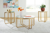 Fine Furniture & Decor - Ashley Furniture - Milloton Table (Set of 3) - Occasional Table Set (3/CN) / Gold - T398-13