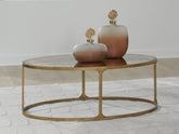 Fine Furniture & Decor - Ashley Furniture - Korajane Coffee Table - Oval Cocktail Table / Antique Gold - T399-0