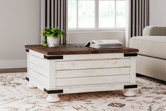 Fine Furniture & Decor - Ashley Furniture - Wystfield Coffee Table - Cocktail Table with Storage / White/Brown - T459-20