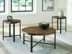 Fine Furniture & Decor - Ashley Furniture - Crosstrail Table (Set of 3) - Occasional Table Set (3/CN) / Brown - T483-13