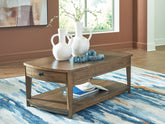 Fine Furniture & Decor - Ashley Furniture - Burkbyer Coffee Table - Rectangular Cocktail Table / Brown - T513-1