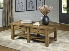 Fine Furniture & Decor - Ashley Furniture - Vandenmore Coffee Table - Rectangular Cocktail Table / Medium Brown - T539-1