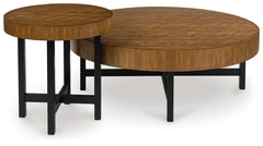 Fine Furniture & Decor - Ashley Furniture - Steenlage Table (Set of 2) - Occasional Table Set (Set of 2) / Brown/Black - T575-12