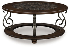 Fine Furniture & Decor - Ashley Furniture - Frallyn Coffee Table - Round Cocktail Table / Dark Brown - T623-8