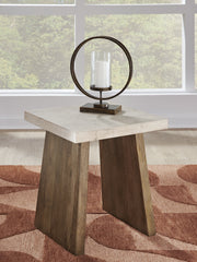 Fine Furniture & Decor - Ashley Furniture - Brendalhouse End Table - Square End Table / Light Brown - T642-2
