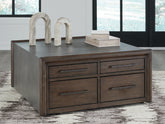 Fine Furniture & Decor - Ashley Furniture - Kallenny Coffee Table - Square Cocktail Table / Brown/Gray - T669-8