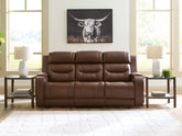 Fine Furniture & Decor - Ashley Furniture - Knightington Living Room - PWR REC Sofa w/Audio Seating / Brown - PCU1160215A
