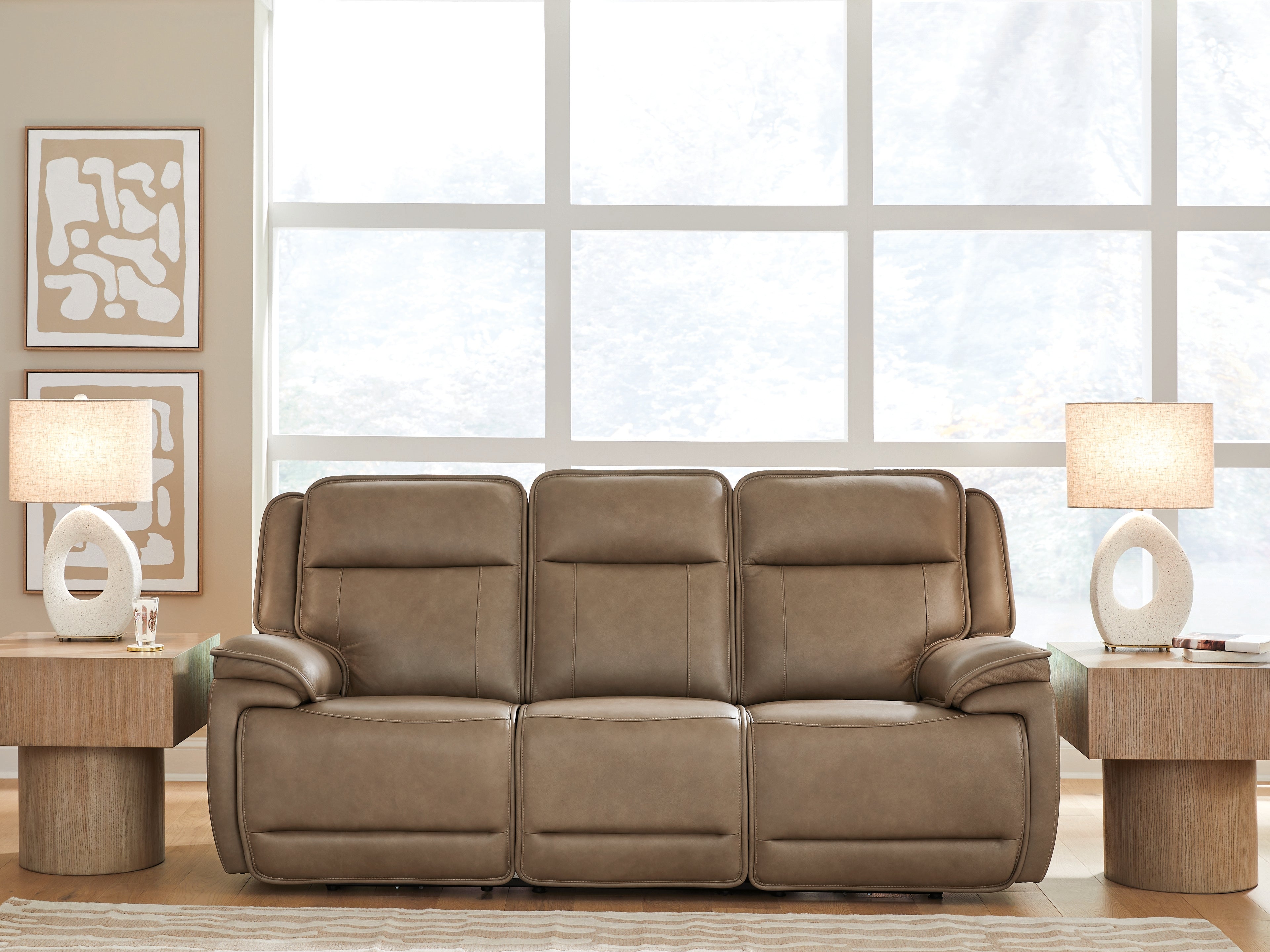 Fine Furniture & Decor - Ashley Furniture - Glencroft Living Room - PWR REC Sofa with ADJ Headrest - PCU1240015