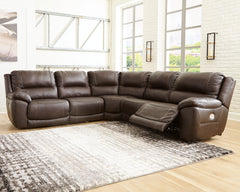 Fine Furniture & Decor - Ashley Furniture - Dunleith Sectional - 4-Piece Power Reclining Sectional / Chocolate - U71604S6