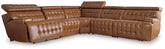 Fine Furniture & Decor - Ashley Furniture - Temmpton Sectional - 3-Piece Power Reclining Sectional Loveseat with Console / Chocolate - U92708S2