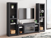 Fine Furniture & Decor - Ashley Furniture - Cayberry 3-Piece Entertainment Center with Electric Fireplace - 3-Piece Entertainment Center with Electric Fireplace / Black - W2721W2