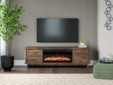 Fine Furniture & Decor - Ashley Furniture - Zadilyn 72" TV Stand with Electric Fireplace - 72" TV Stand with Electric Fireplace / Brown - W3367W1