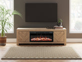 Fine Furniture & Decor - Ashley Furniture - Cayboni 71" TV Stand with Electric Fireplace - 71" TV Stand with Electric Fireplace / Tan - W3787W1