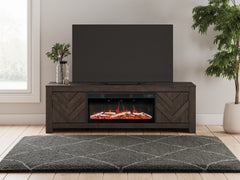 Fine Furniture & Decor - Ashley Furniture - Cayboni 71" TV Stand with Electric Fireplace - 71" TV Stand with Electric Fireplace / Black - W3789W1