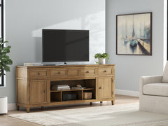 Fine Furniture & Decor - Ashley Furniture - Sharlance 81" TV Stand - 81" / Light Brown - W655-68