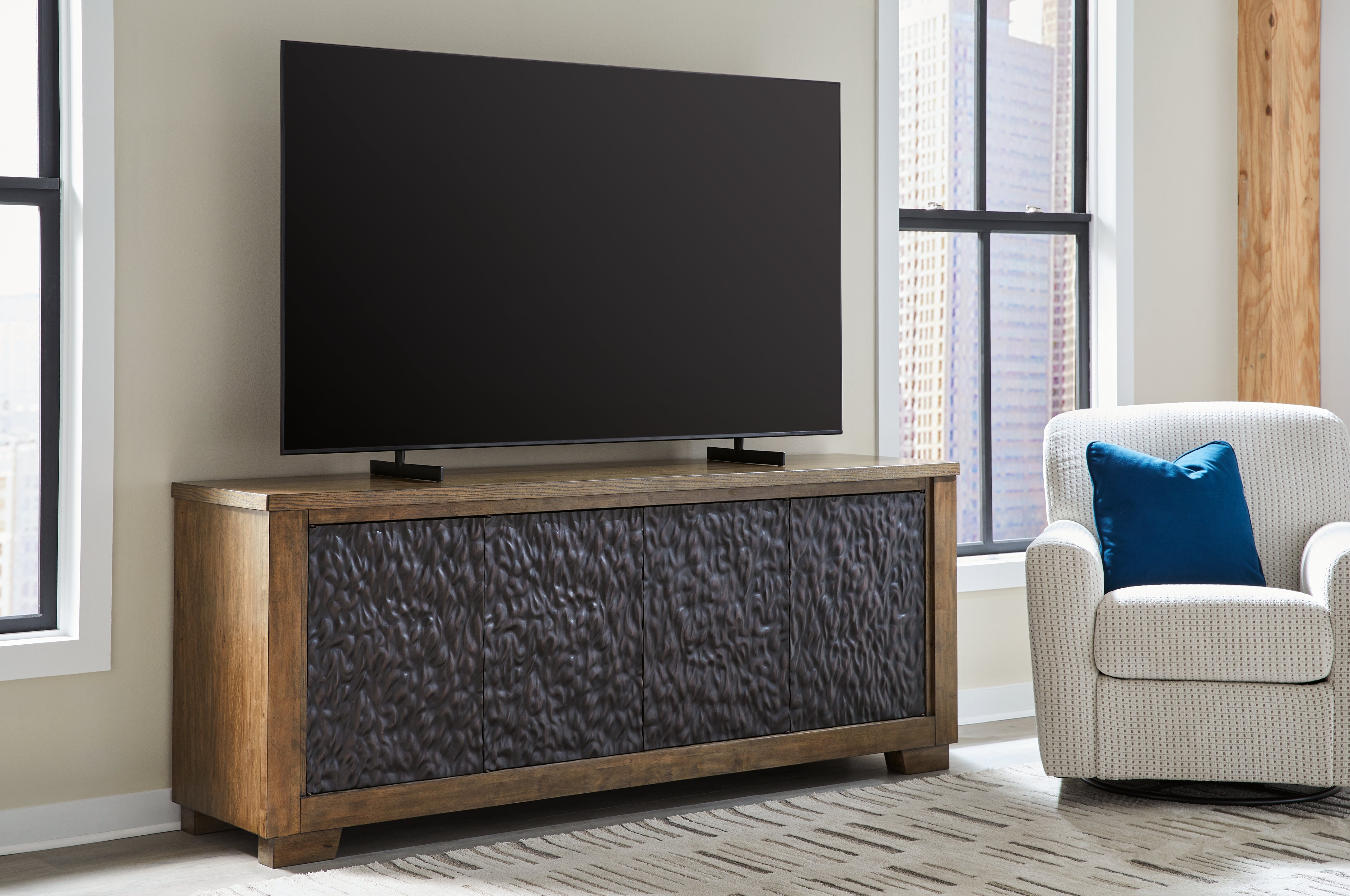 Fine Furniture & Decor - Ashley Furniture - Rosswain 80" TV Stand - 80" / Warm Brown - W763-68
