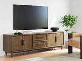 Fine Furniture & Decor - Ashley Furniture - Roanhowe 85" TV Stand - 85" / Brown - W769-68