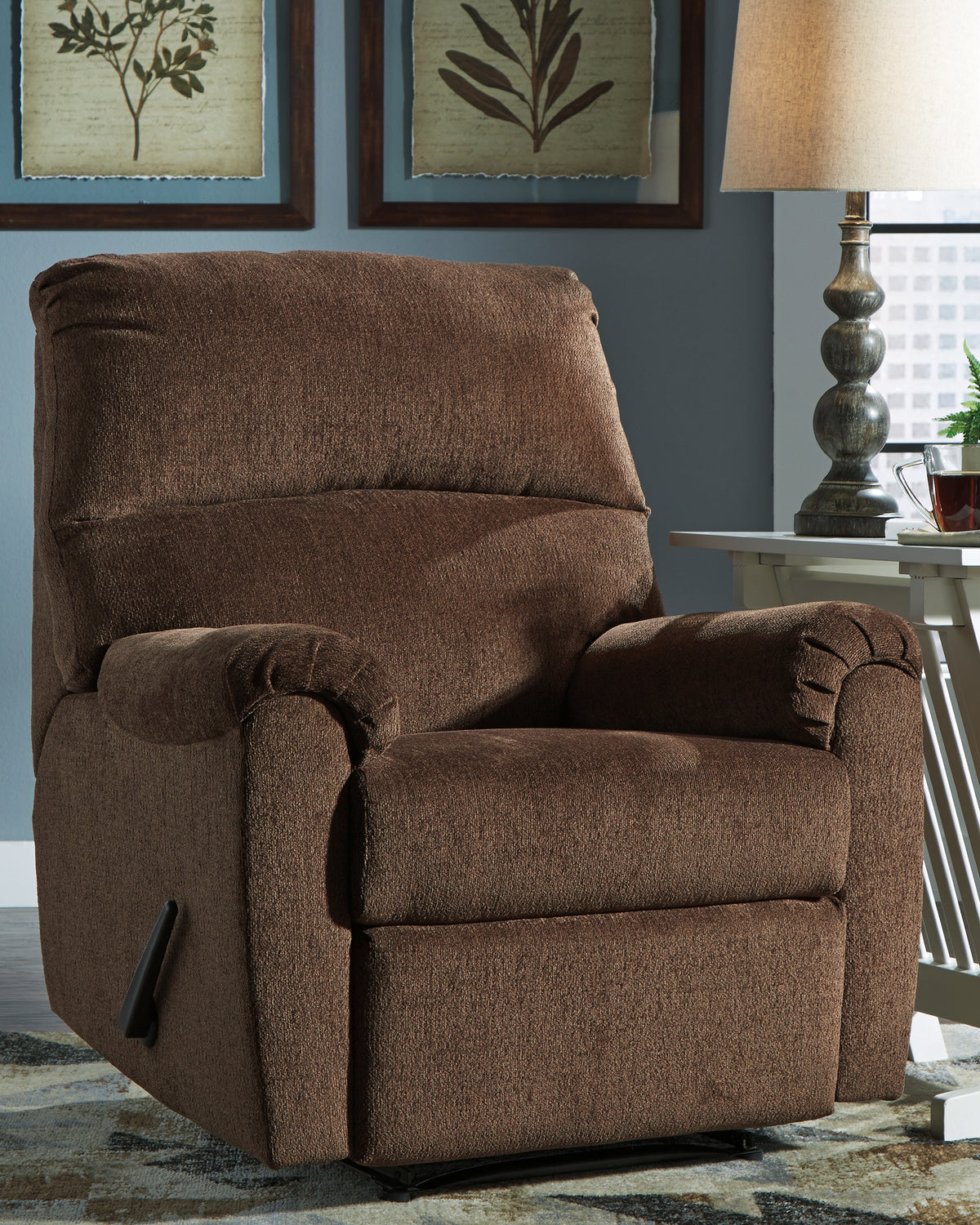 Fine Furniture & Decor - Ashley Furniture - Nerviano Living Room - Zero Wall Recliner / Chocolate - 1080229