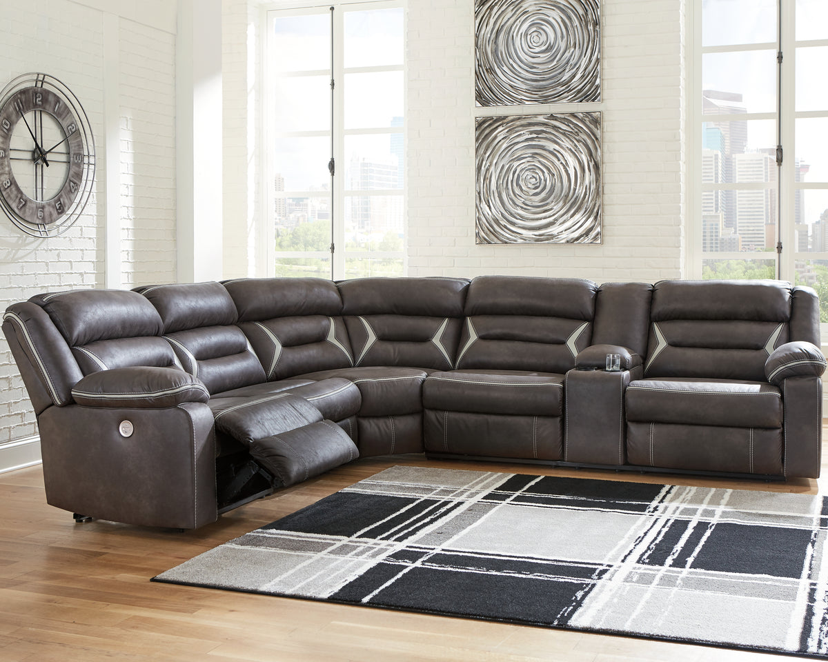 Fine Furniture & Decor - Ashley Furniture - Kincord Sectional - 2-Piece Power Reclining Sectional Sofa / Midnight - 13104S2