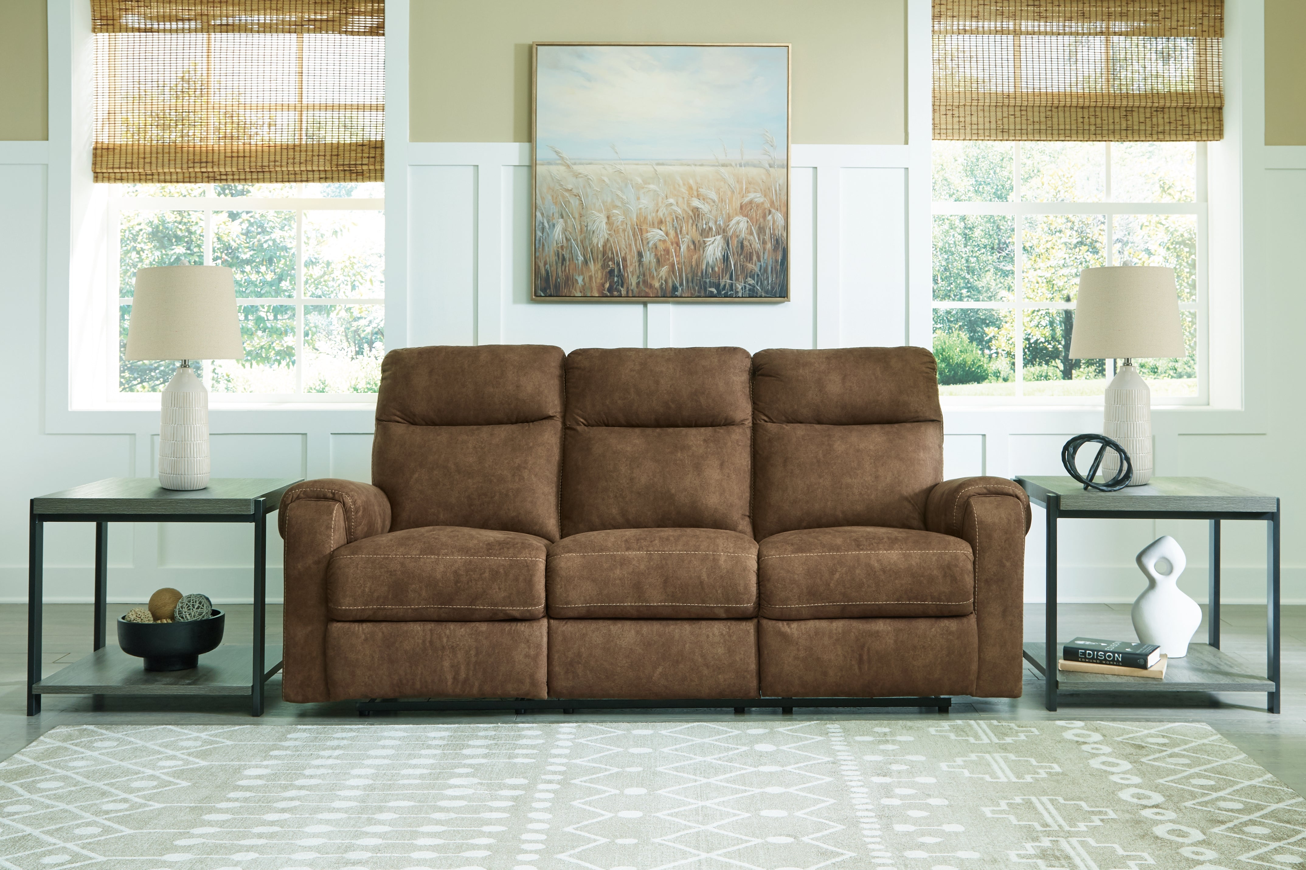 Fine Furniture & Decor - Ashley Furniture - Edenwold Living Room - Reclining Sofa / Brindle - 1380588