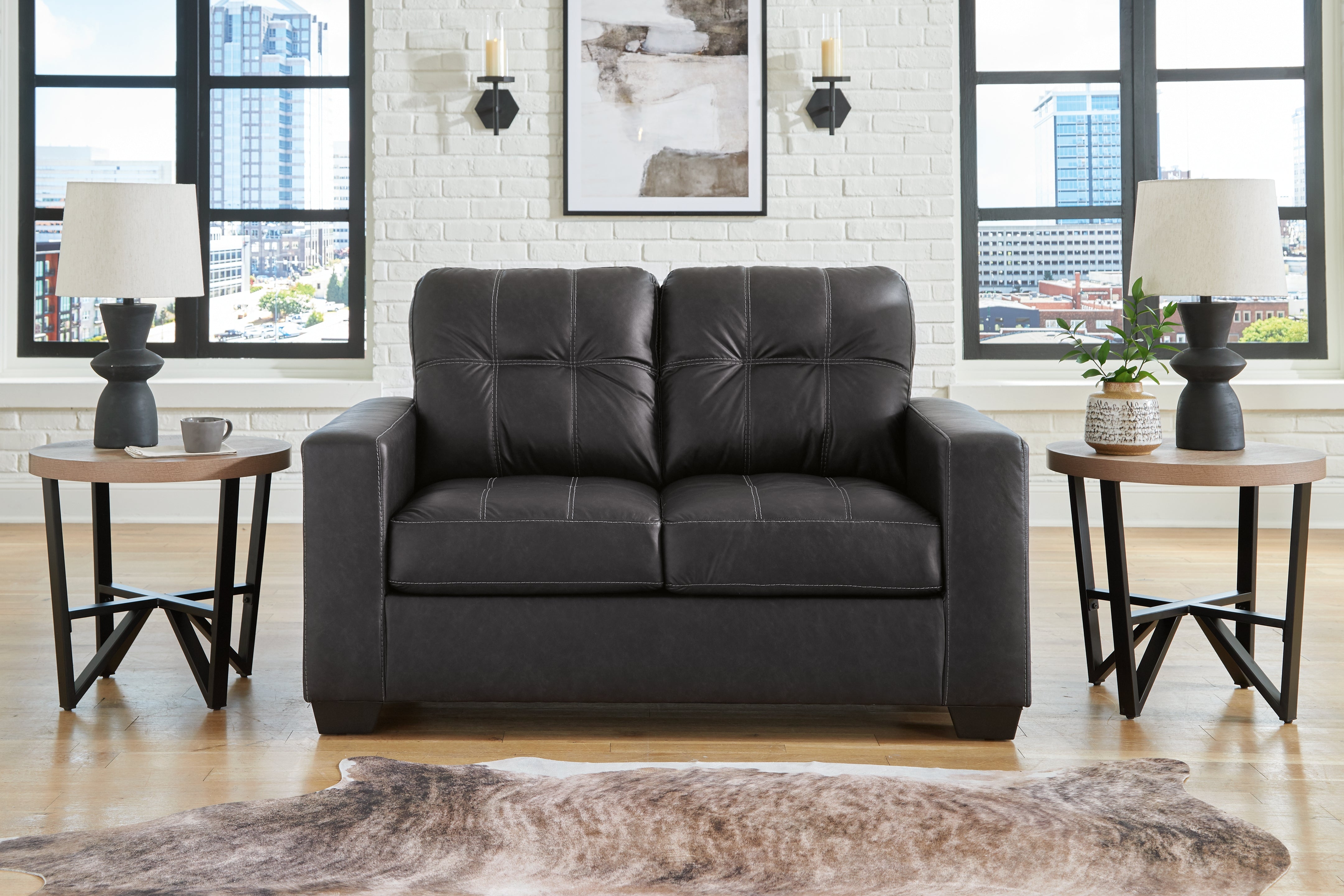 Fine Furniture & Decor - Ashley Furniture - Barlin Mills Living Room - Loveseat / Carbon - 1700435