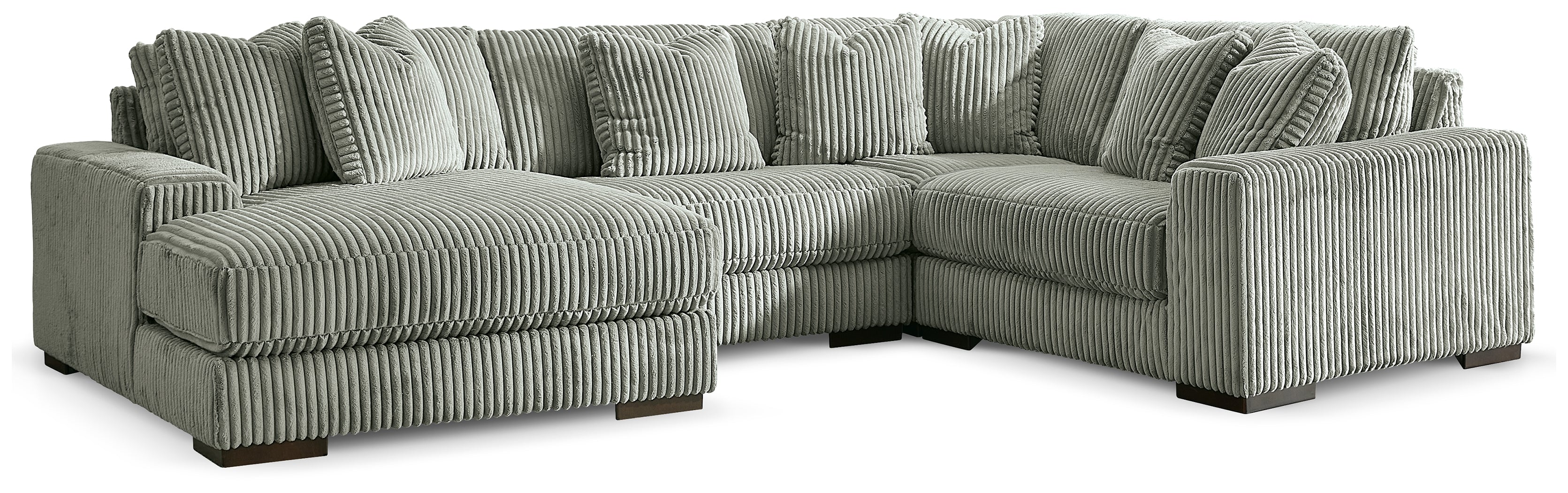 Fine Furniture & Decor - Ashley Furniture - Lindyn Sectional - RAF 4-Piece Sectional with Chaise / Fog - 21105S17