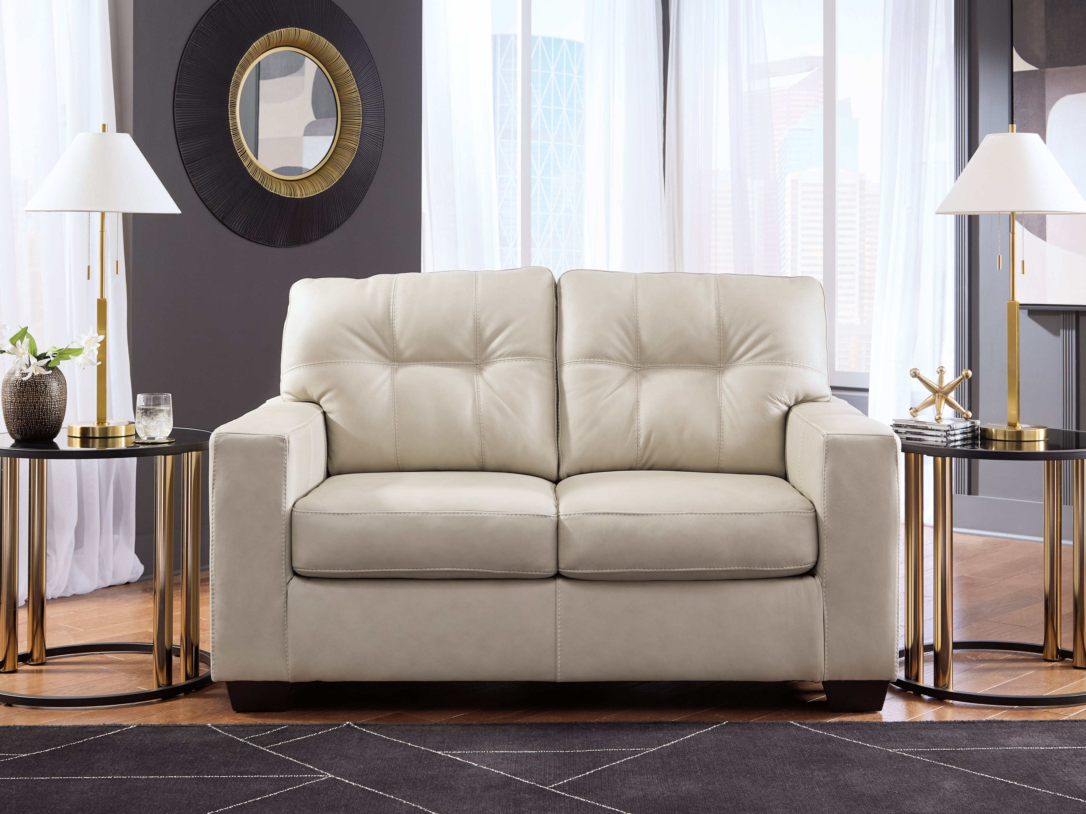 Fine Furniture & Decor - Ashley Furniture - Santorine Living Room - Loveseat / Bone - 2170835